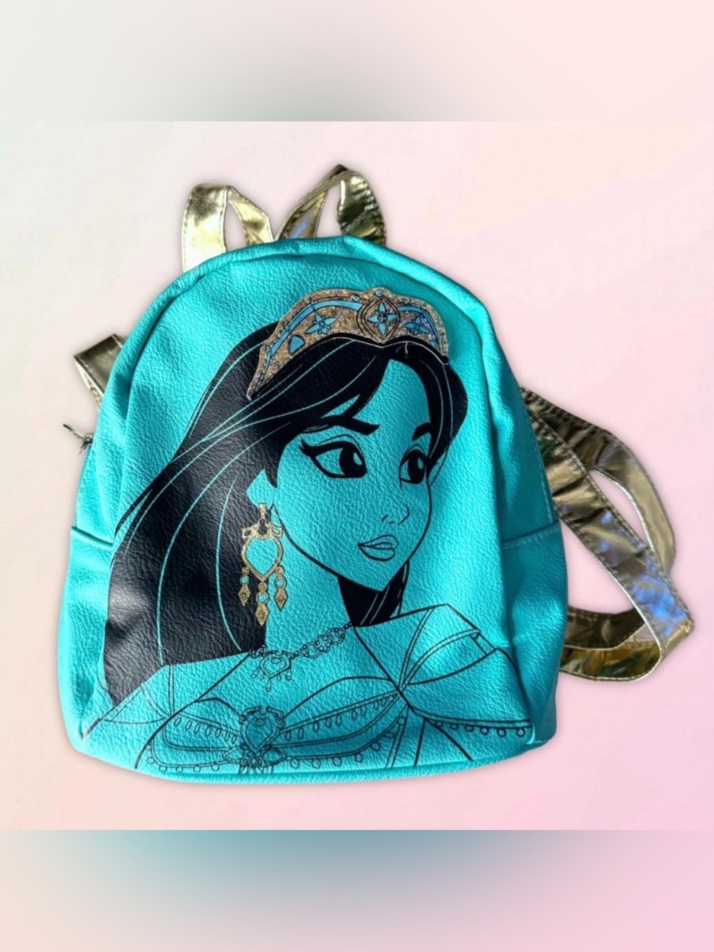 Disney Turquoise Princess Backpack with Gold Accents